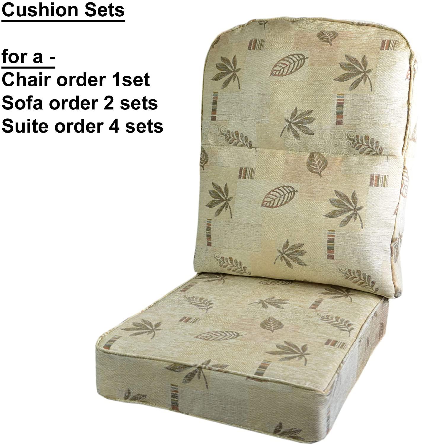 Replacement Cane Furniture DELUXE PIPED CHAIR/SOFA/SUITE CUSHIONS